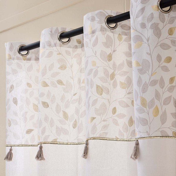 Бяло перде със смес от памук 140x240 cm Duchesse – douceur d'intérieur-image-2