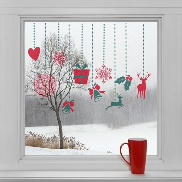 Elektrostatické vánoční samolepky Ozdoby na okno