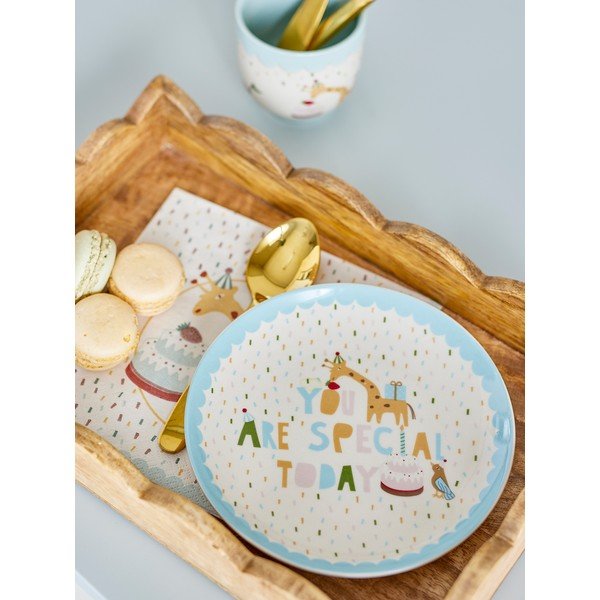 Светлосиня/кремава глинена детска чиния ø 16 cm Celebrate – Bloomingville Mini-image-2