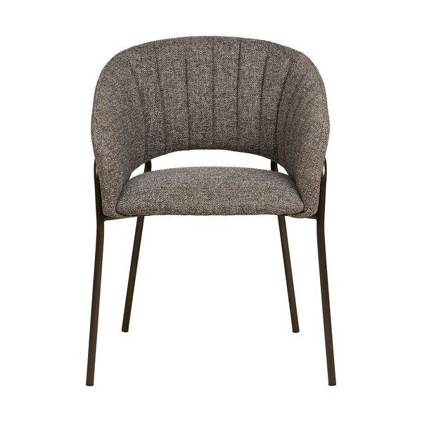 Сив стоманен трапезен стол с подлакътници Costa – House Nordic-image-4