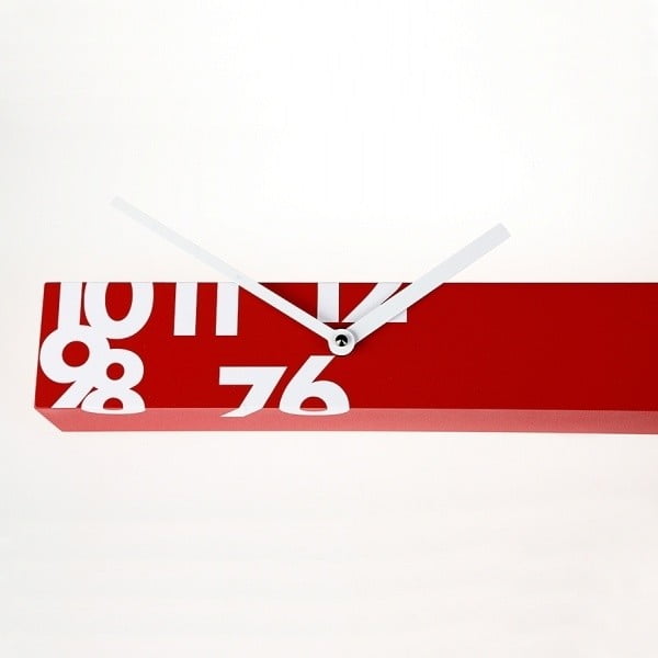 Horizontální hodiny Iltempostringe, červené, 150 cm