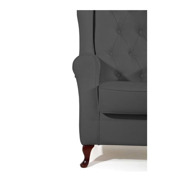 Antracitově šedé křeslo ušák Max Winzer Lex-image-4