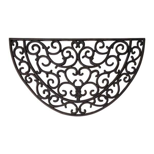 Gumová půlkruhová rohožka Esschert Design Ornamental, šířka 66,5 cm