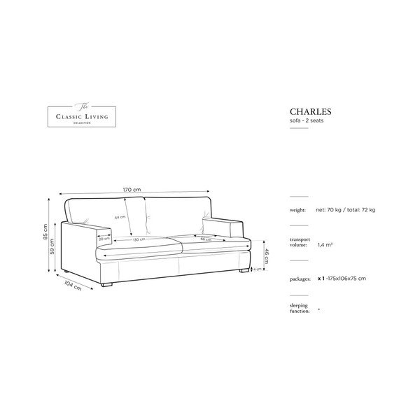Šedá pohovka Windsor & Co Sofas Daphne, 170 cm-image-3