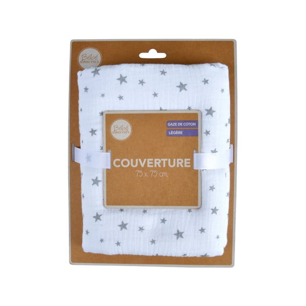 Бяло муселиново бебешко одеяло 75x75 cm – Bébé Douceur-image-1