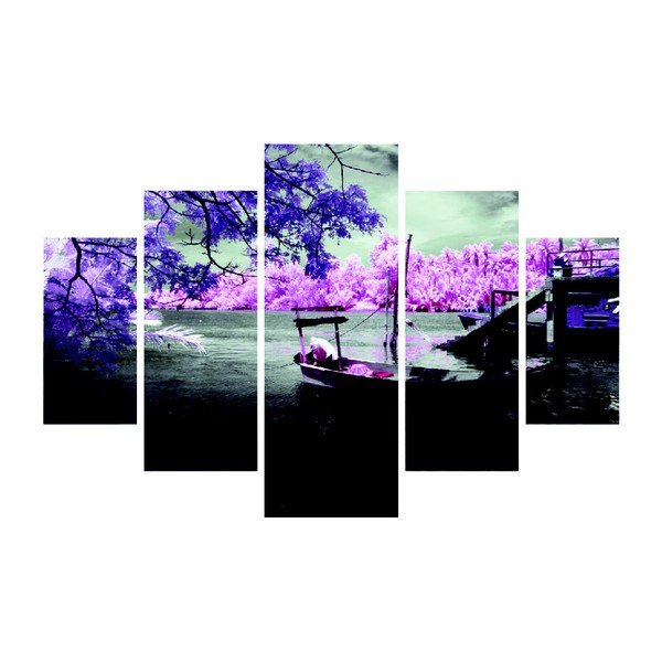 Картина от няколко части Лилава вода, 92 x 56 cm - Destiny