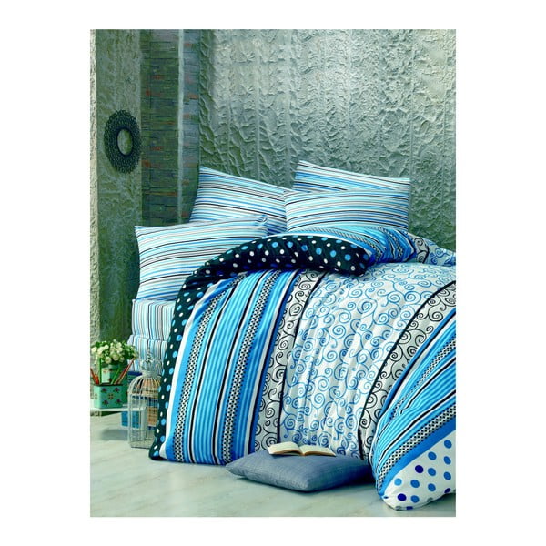 Спално бельо за двойно легло с чаршаф и 2 калъфки за възглавници Poly, 200 x 220 cm - Mijolnir