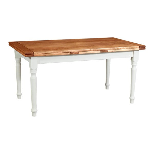 Dřevěný rozkládací jídelní stůl s bílou konstrukcí Biscottini Tabbe, 160 x 90 cm