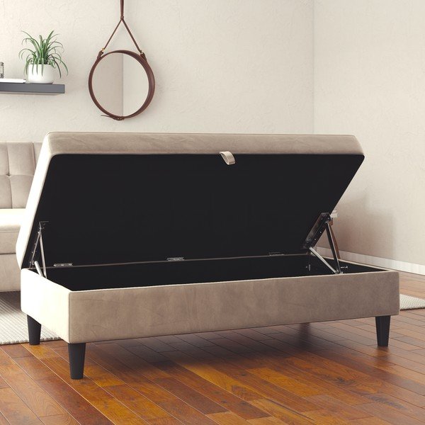 Сива кадифена табуретка Hartford – Støraa-image-1