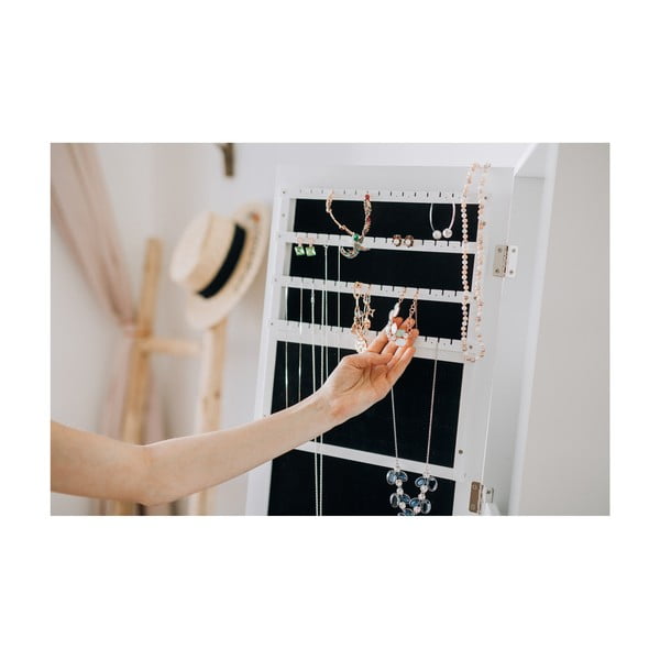 Бяла стояща кутия за бижута с огледало и LED светлина Bien - Bonami Essentials-image-4