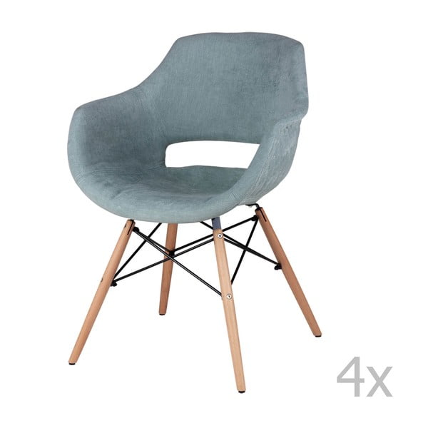 Комплект от 4 ментовозелени трапезни стола Nadine - sømcasa