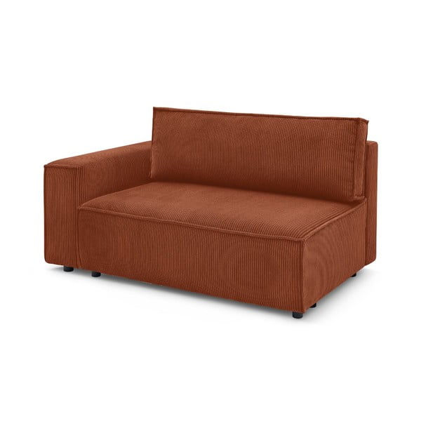 Модул за диван от велур в тухлен цвят, ляв ъгъл Nihad modular - Bobochic Paris