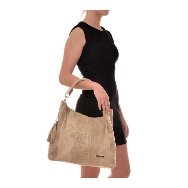 Hnědobéžová kožená kabelka Sofia Cardoni Manu-image-1