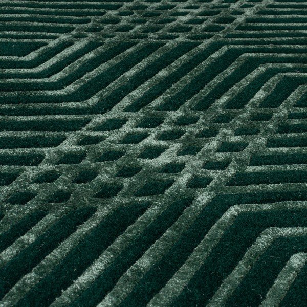 Зелен вълнен килим , 160 x 230 cm Diamonds - Flair Rugs-image-2