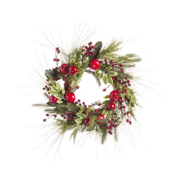 Коледен венец с ябълки Unimasa Holly, ø 55 cm - Casa Selección