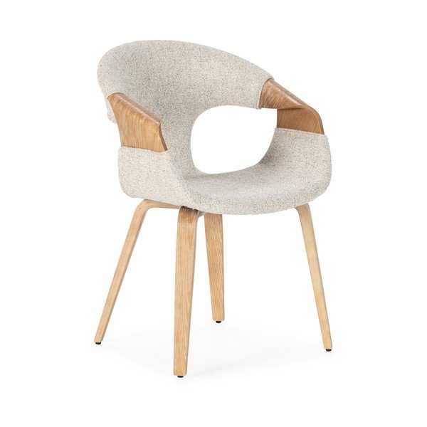 Бежови тапицирани трапезни столове в комплект с подлакътници 2 бр. Elif – MOME