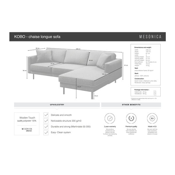 Кафяв ъглов диван Jílově , десен ъгъл Kobo - MESONICA-image-4