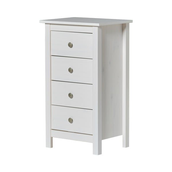 Бял висок скрин от масивен бор 46x80 cm Berna – Marckeric-image-2