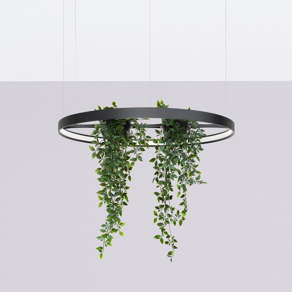 Черно алуминиево LED висящо осветително тяло ø 78 cm RIO – Thoro-image-4