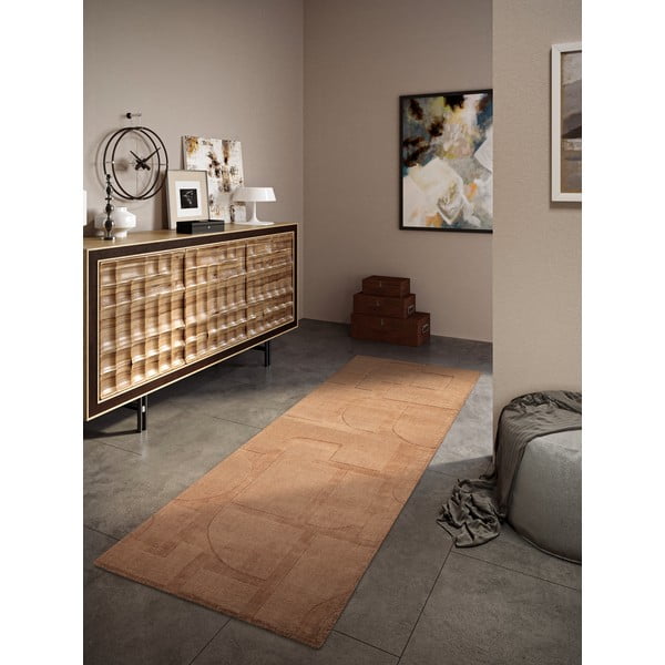 Кафява ръчно изработена вълнена пътека 80x250 cm Alexis – Villeroy&Boch-image-1