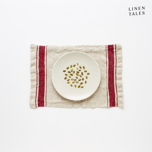 Текстилна подложка за хранене 25x40 cm Red Stripe Vintage – Linen Tales