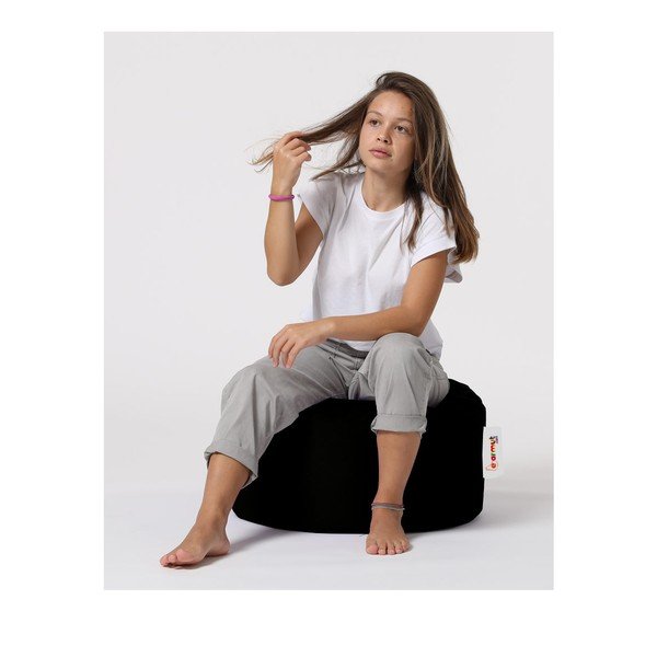 Черна градинска табуретка Round – Floriane Garden-image-2