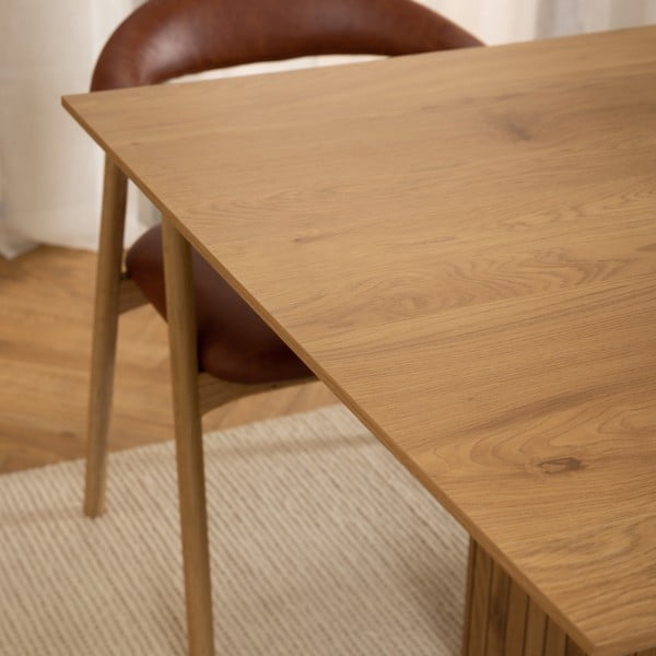 Трапезна маса с дъбов плот 100x210 cm Colima – Actona-image-2