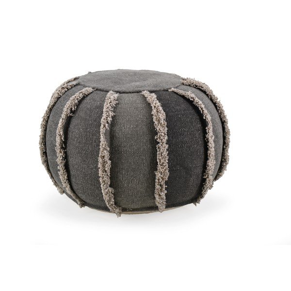 Šedý bavlněný puf Moycor Cairo, ⌀ 50 cm