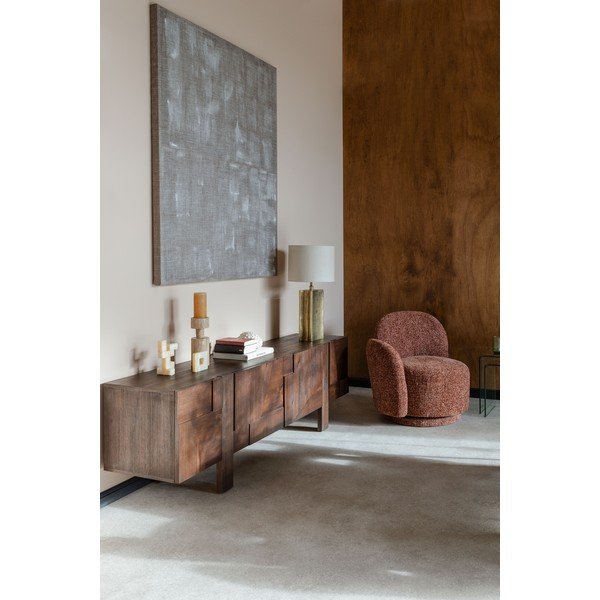 Маса за телевизор от масивна дървесина в тъмно естествен цвят 188x60x45 cm Bruneau – Dutchbone-image-1