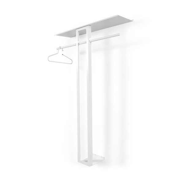 Бяла стоманена стенна закачалка с рафт 100 cm Luno Large – Spinder Design