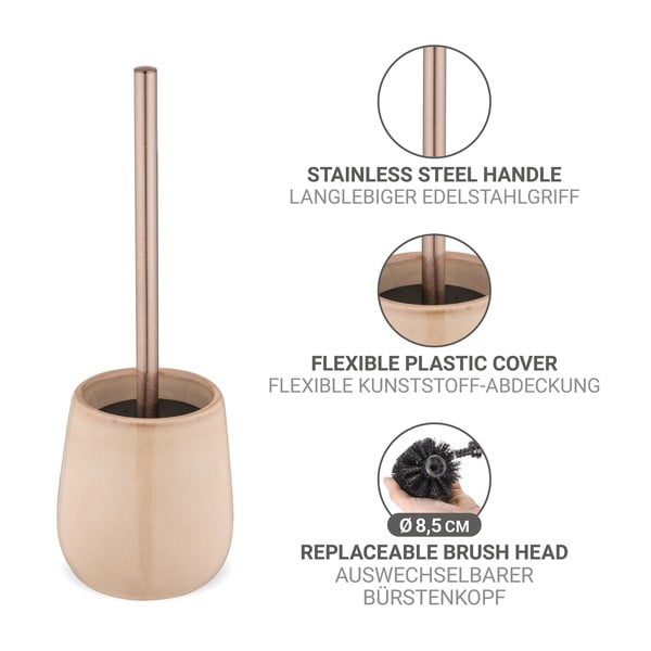 Бежова керамична четка за тоалетна Sirmione – Wenko-image-3