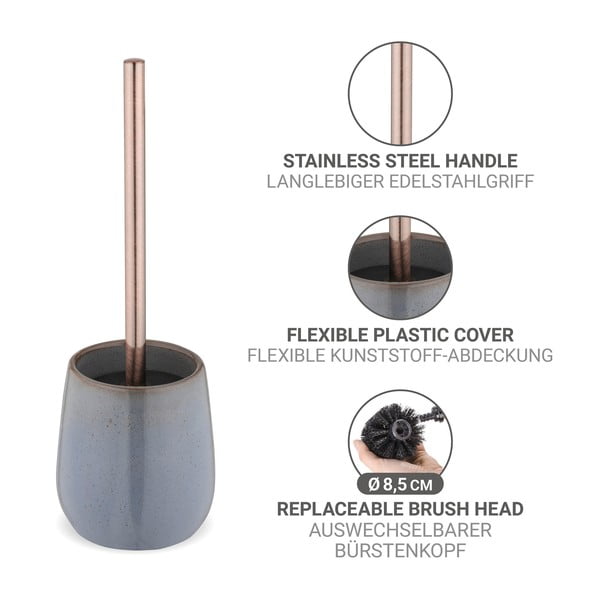 Сива керамична четка за тоалетна Sirmione – Wenko-image-2