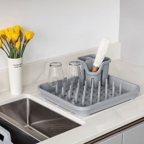 Сива пластмасова тавичка за сушене 38x33,5 cm Eco Range – Addis-image-1