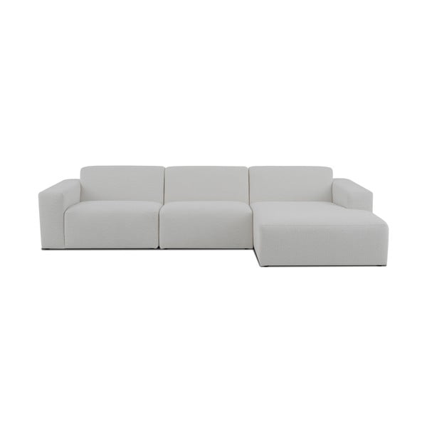 Бял ъглов диван от букле (десен ъгъл) Roxy – Scandic