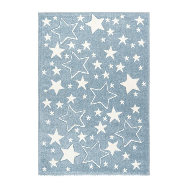 Син детски килим Звезди, 120 x 170 cm - Kayoom