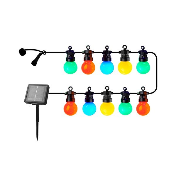 Светлинна верига с 10 броя крушки, със соларен панел дължина 300 cm Lucas Multi – Sirius