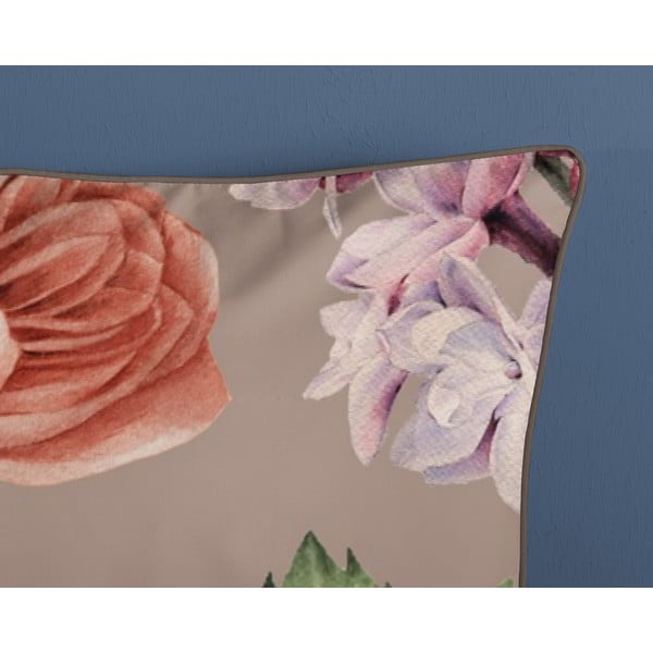 Сиво-кафяво двойно удължено спално бельо от памучен сатен 240x220 cm Fiori – Descanso-image-3