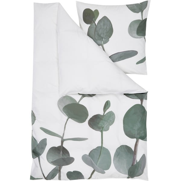 Бяло памучно спално бельо от перкал 200x135 cm Eukalyptus - Westwing Collection