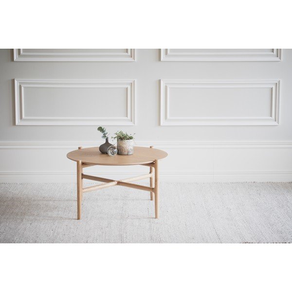 Масичка за кафе от естествен дъб ø 80 cm Holton - Rowico-image-1