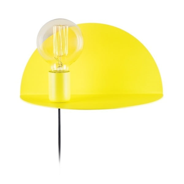 Жълта стенна лампа с рафт Shelfie, височина 15 cm - Unknown