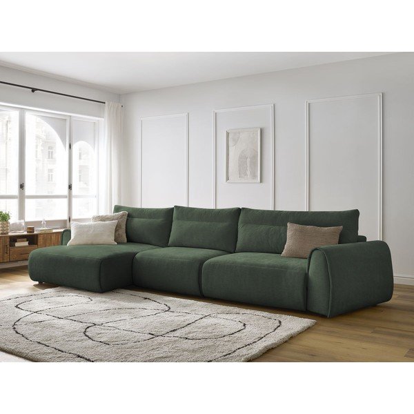 Тъмнозелен ъглов диван Aden – Bobochic Paris-image-1