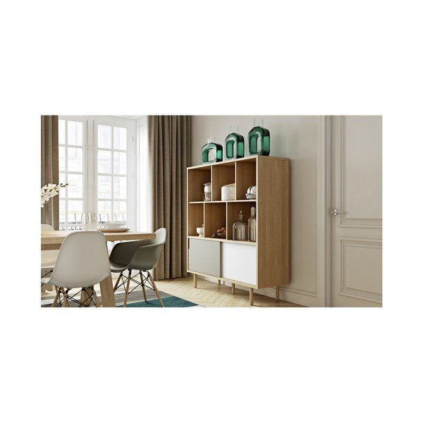 Bílo-šedá skříň TemaHome Dann Oak-image-4
