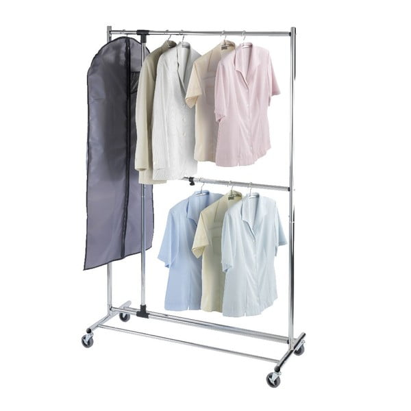 Сив метален телескопичен подвижен стелаж за дрехи Profissimo - Wenko-image-1