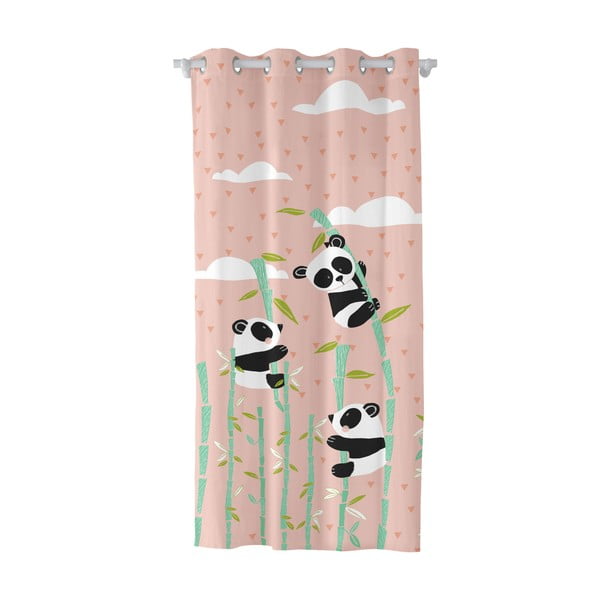Розова детска памучна завеса , 140 x 265 cm Panda Garden - Moshi Moshi