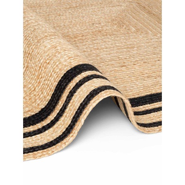 Черна/в естествен цвят двустранна/ръчно изработена ютена пътека 70x200 cm Jutta – Hanse Home-image-4