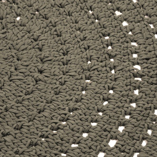 Тъмнозелен кръгъл памучен килим Плетено, ⌀ 150 cm - LABEL51-image-2