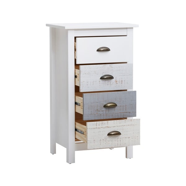 Висок бял и сив скрин с 4 чекмеджета , 46 x 80 cm Romantica - Marckeric-image-4