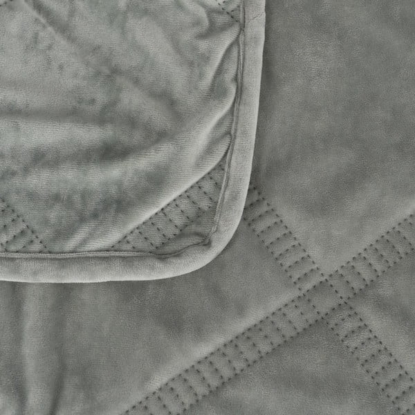 Сиво-зелено капитонирано покривало за легло 180x260 cm – Ixia-image-1