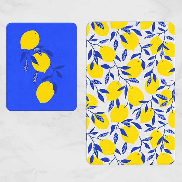 Жълто-сини постелки за баня в комплект от 2 - Oyo Concept