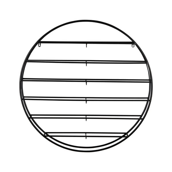 Черен стенен метален стелаж за вино брой бутилки 12 80x80x9 cm Redondo – PT LIVING